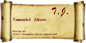 Tamaskó János névjegykártya